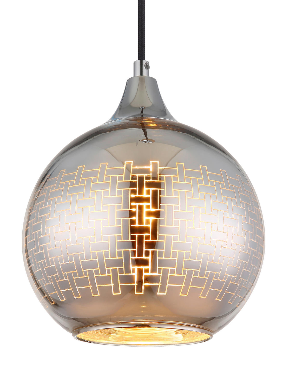 HÄNGLAMPA LOURDES 25/131 cm  - vit/kromfärg, Basics, metall/glas (25/131cm) - Globo