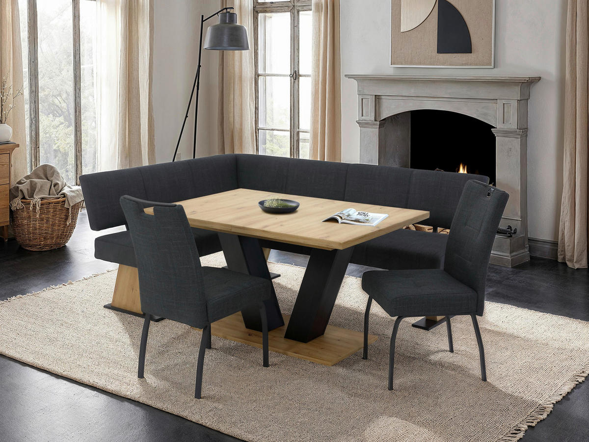 ECKBANK 210/87 cm  in Anthrazit  - Anthrazit/Eiche Artisan, MODERN, Holzwerkstoff/Textil (210/87cm) - MID.YOU