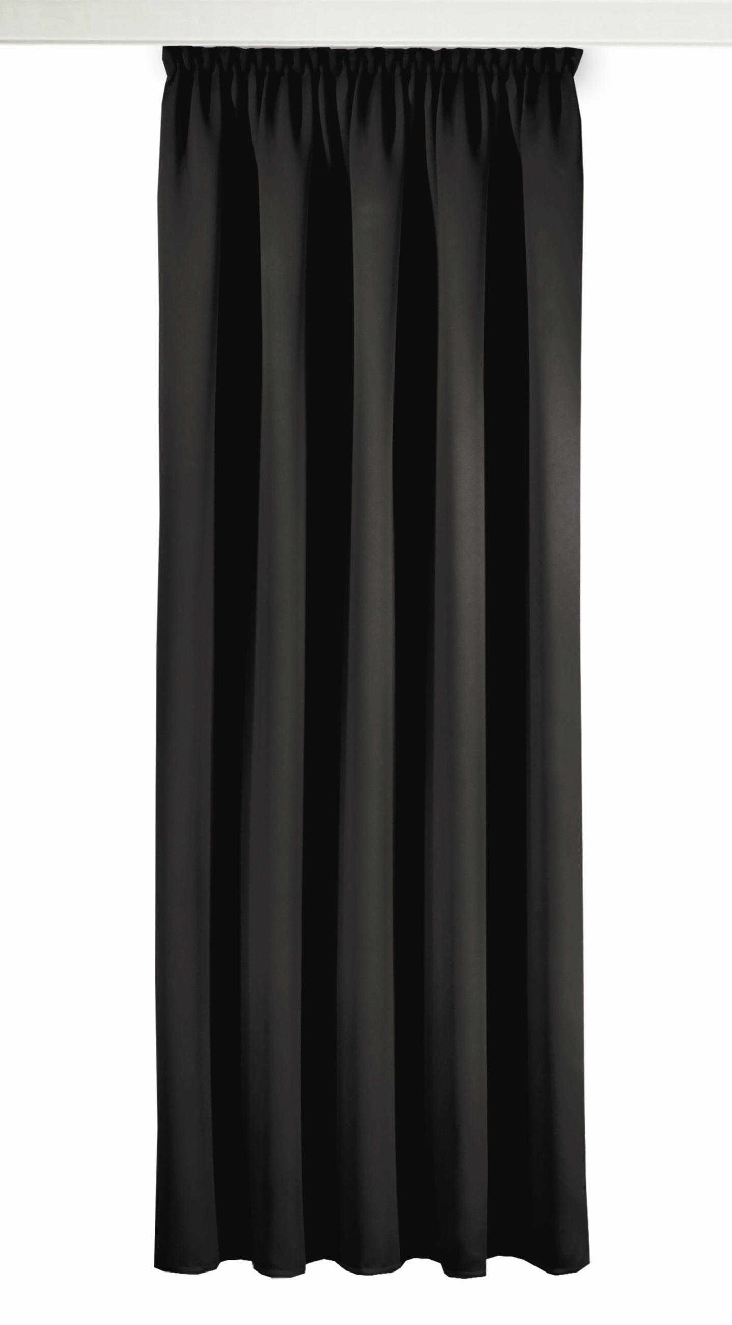 FERTIGVORHANG  black-out (lichtundurchlässig)  140/245 cm   - Schwarz, Basics, Textil (140/245cm)