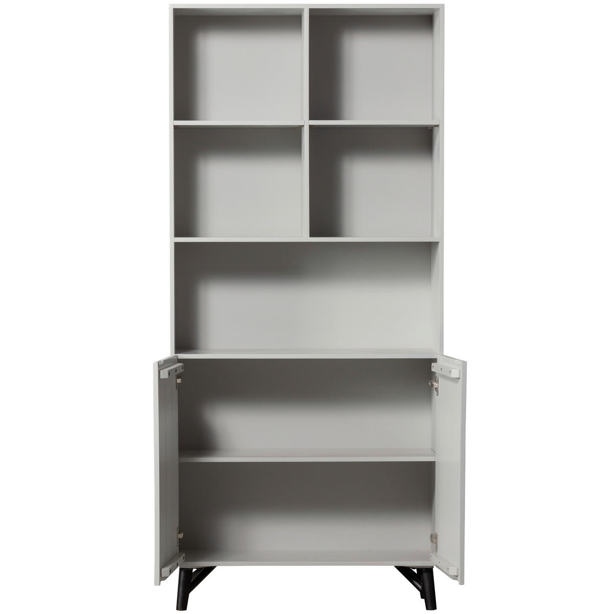 REGAL  90/200/37 cm Grau  - Schwarz/Grau, Design, Holz/Metall (90/200/37cm) - Livetastic