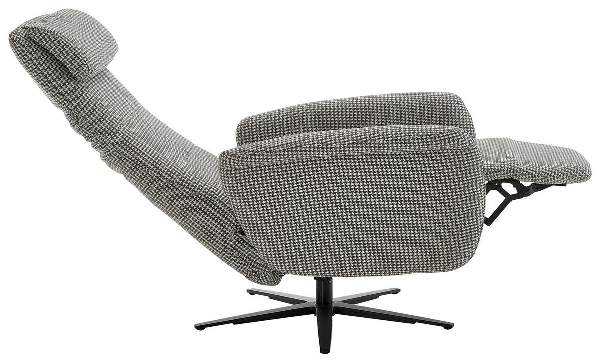RELAXSESSEL in Textil Grau, Schwarz, Silberfarben  - Silberfarben/Schwarz, Design, Textil/Metall (78/88-177/82cm) - Valdera