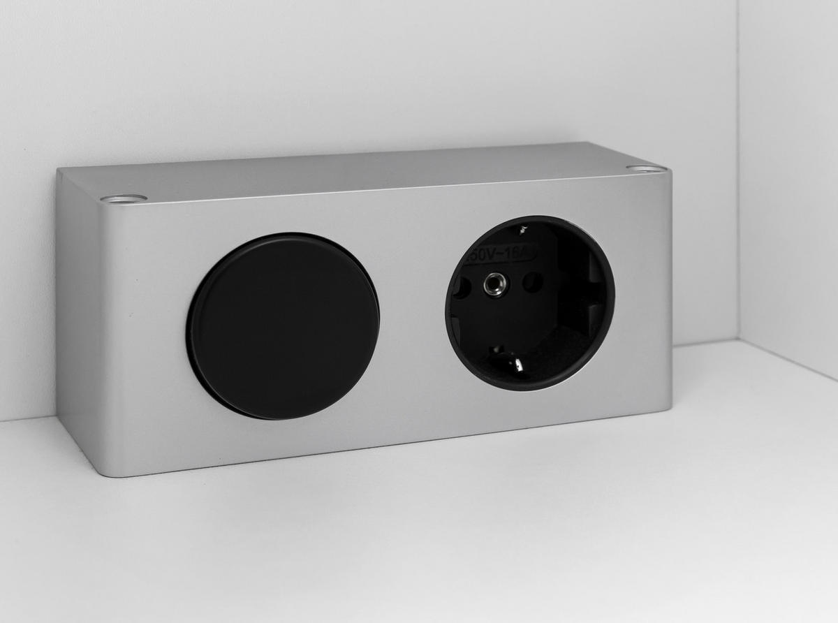 SPIEGELSCHRANK 60/67,5/20 cm  - Eiche Wotan/Schwarz, MODERN, Glas/Holzwerkstoff (60/67,5/20cm) - Held