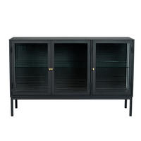 SIDEBOARD  127/80/37 cm  - svart/guldfärgad, Klassisk, metall/glas (127/80/37cm) - Niels Andersson