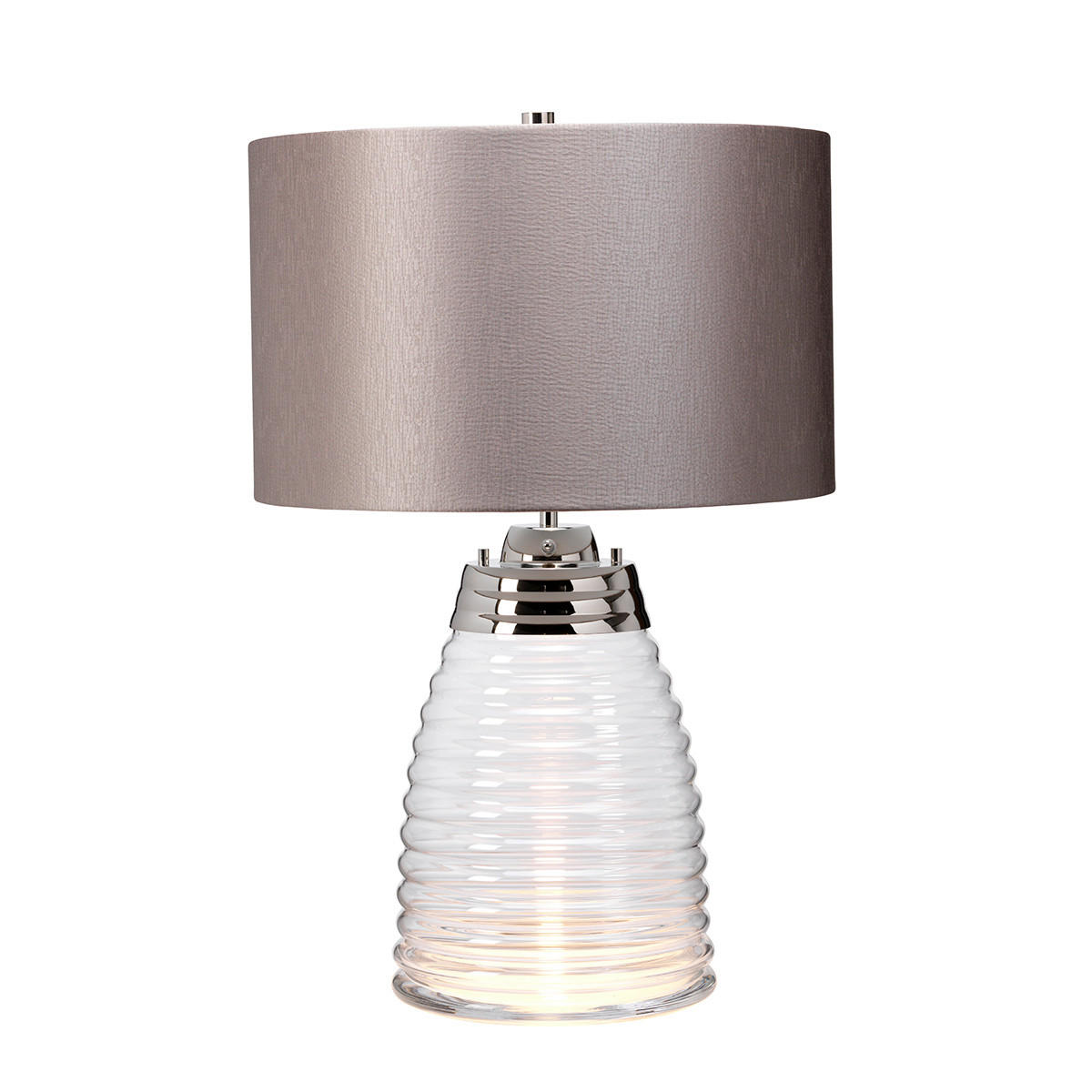 BORDSLAMPA Elstead Milne 41/64.3 cm   - klar/grå, Design, metall/glas (41/64.3cm) - Elstead Lighting