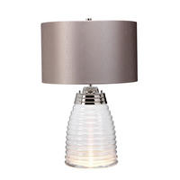 TISCHLEUCHTE Elstead Milne 41/64.3 cm   - Klar/Grau, Design, Glas/Textil (41/64.3cm) - Elstead Lighting