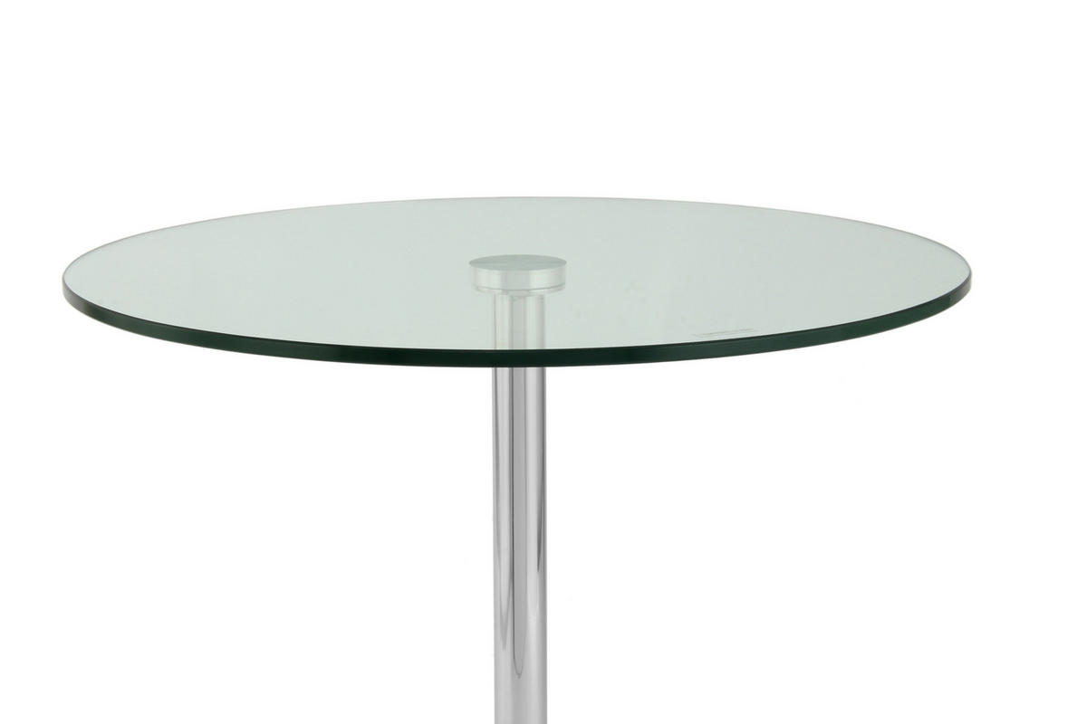 BEISTELLTISCH 46/46/53 cm Schwarz, Silberfarben rund  - Silberfarben/Schwarz, Design, Glas/Stein (46/46/53cm) - Kayoom