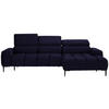 ECKSOFA Schwarz Samt, Webstoff  - Schwarz, Design, Textil/Metall (270/177cm) - Welnova