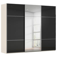 SCHWEBETÜRENSCHRANK Schwarz, Champagner  - Chromfarben/Champagner, Konventionell, Glas/Holzwerkstoff (242/223/68cm) - Novel