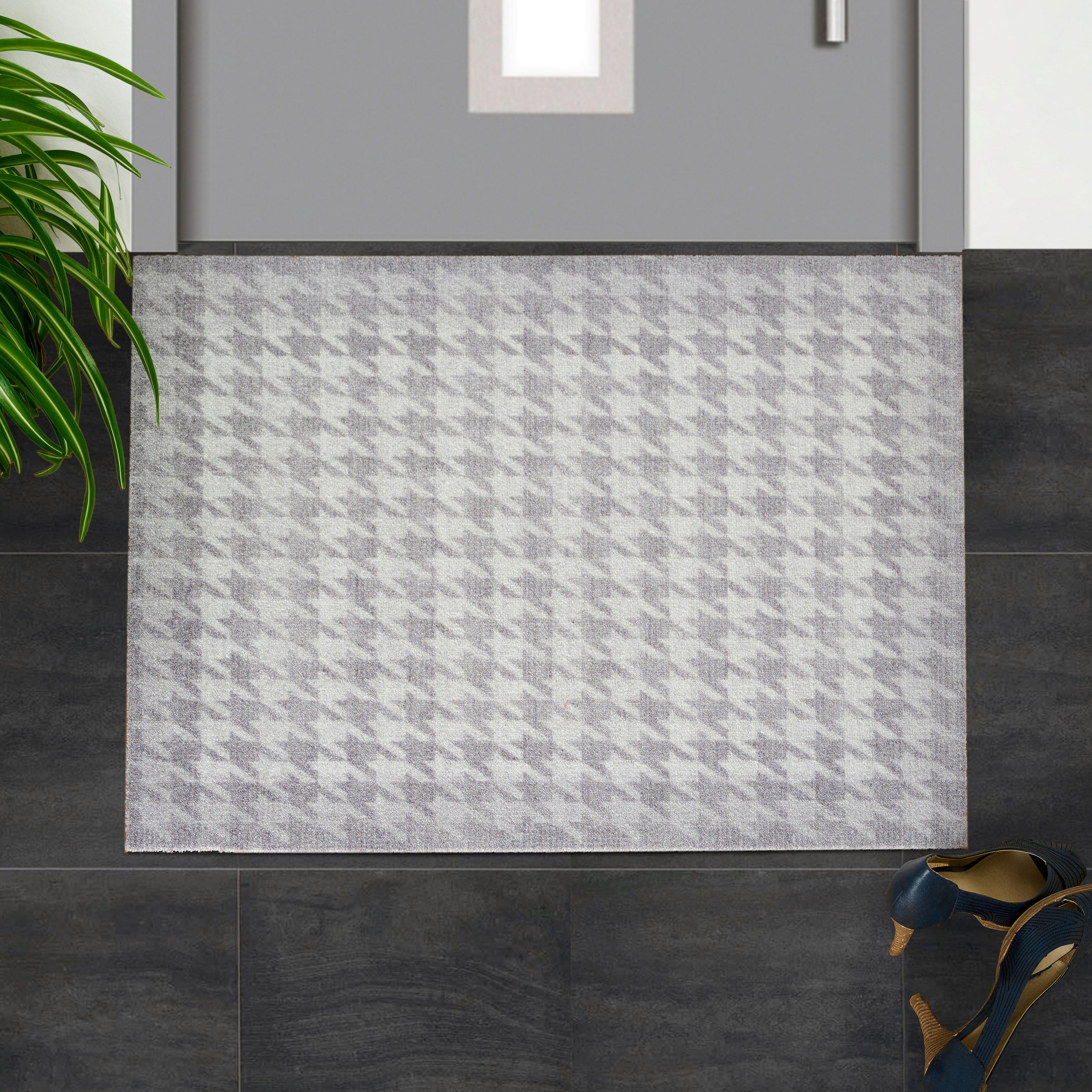 FUßMATTE 60/80 cm Elegance  - Hellgrau/Weiß, Trend, Kunststoff/Textil (60/80cm) - Esposa