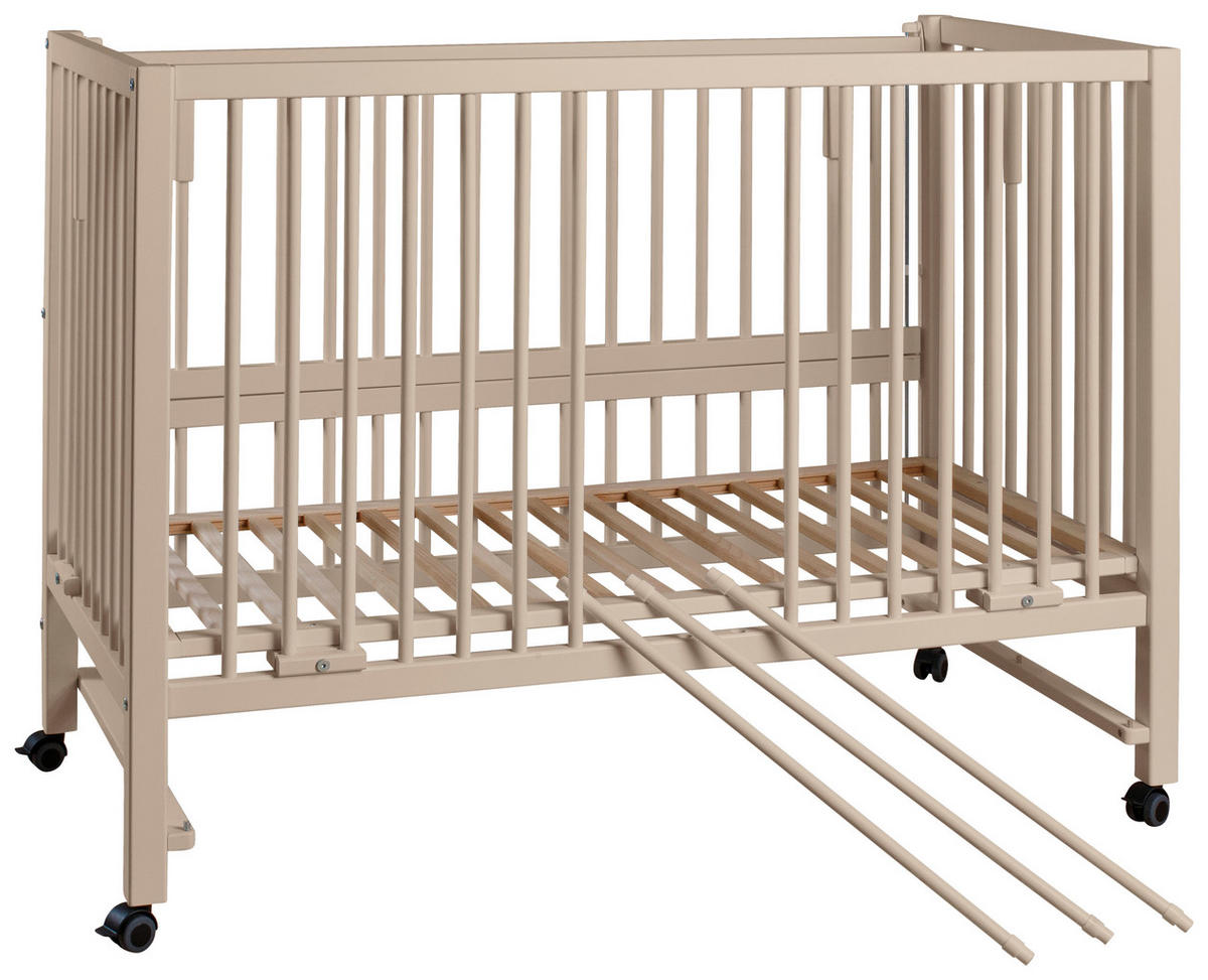 BEISTELLBETT Hajo   - Kaschmir, Basics, Holz (124/95/64cm) - tiSsi