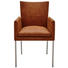 ARMLEHNSTUHL Edelstahlfarben, Hellbraun - Hellbraun/Edelstahlfarben, Design, Textil/Metall (55/91,5/65,5cm) - Dieter Knoll