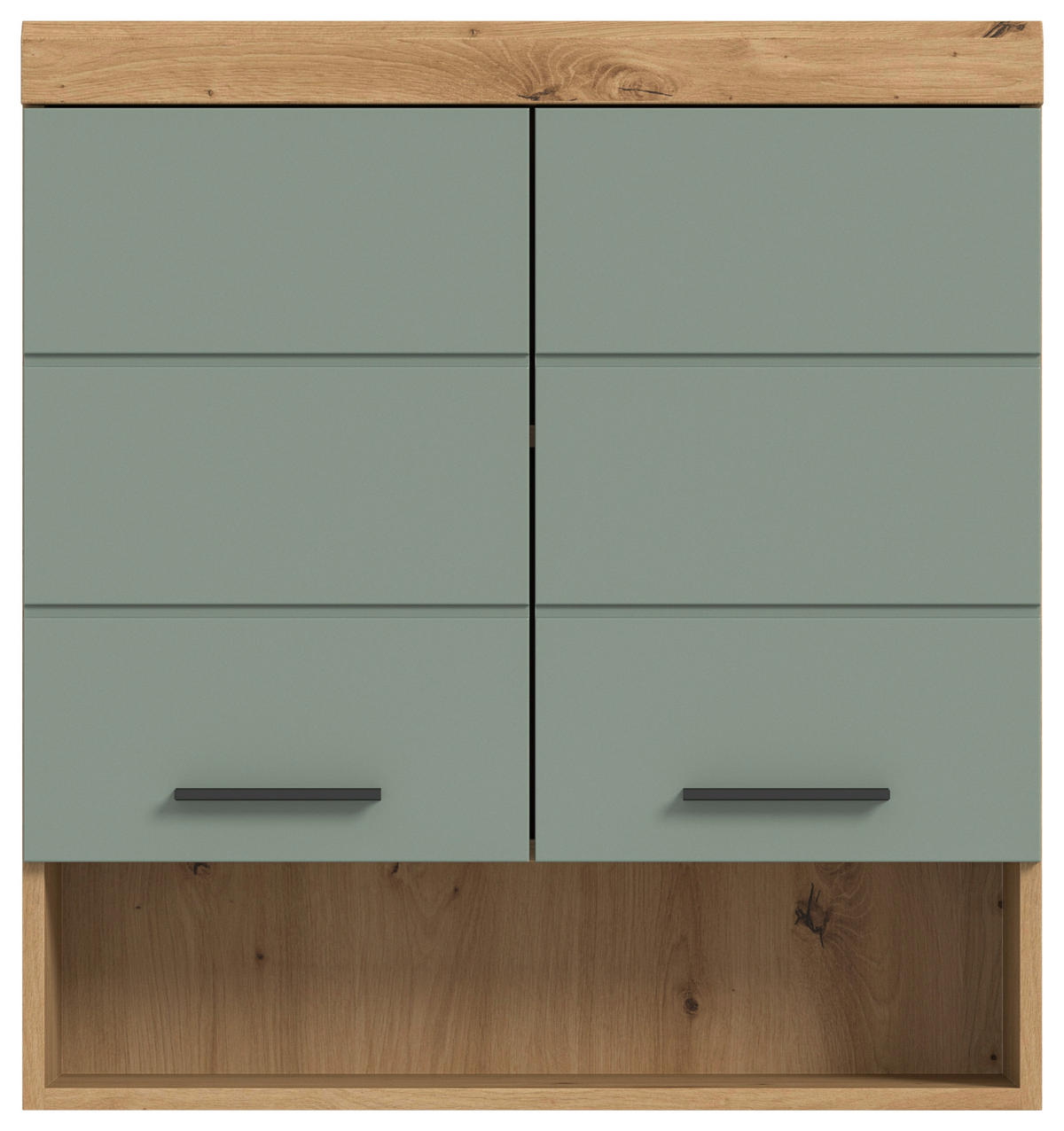 HÄNGESCHRANK 74/79/24 cm  - Salbeigrün/Schwarz, Modern, Holzwerkstoff/Kunststoff (74/79/24cm) - MID.YOU