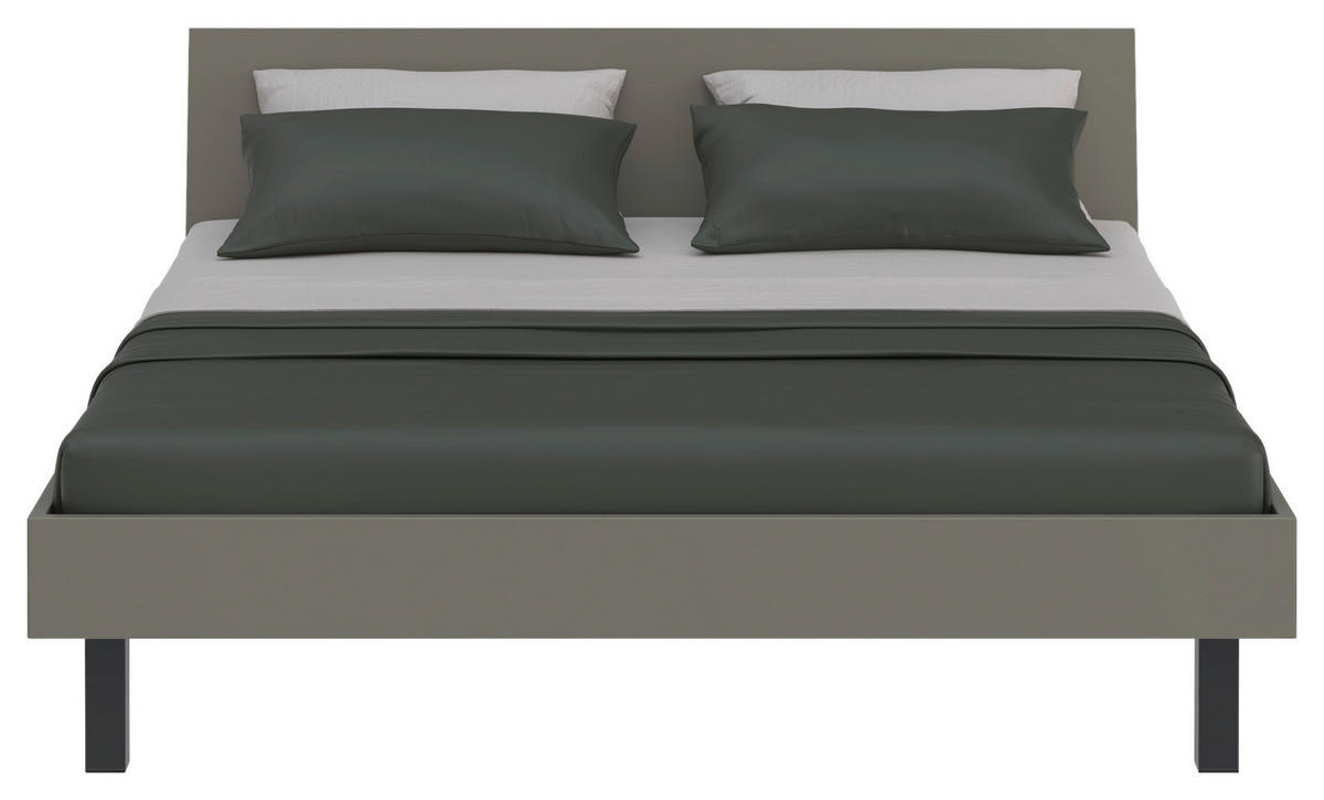 BETT 180/200 cm  in Grau, Grün  - Schwarz/Grau, Design, Metall (180/200cm) - Xora
