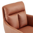 ARMLEHNSTUHL  in Eisen Mikrofaser  - Cognac/Schwarz, Design, Textil/Metall (62/89,5/65cm) - Novel