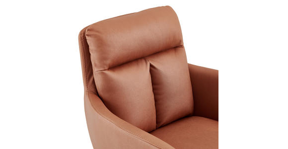 ARMLEHNSTUHL in Eisen Mikrofaser - Cognac/Schwarz, Design, Textil/Metall (62/89,5/65cm) - Novel