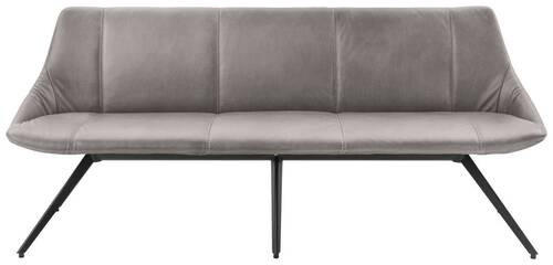 SITZBANK 195/88/62 cm Echtleder Hellgrau, Anthrazit Metall  - Anthrazit/Hellgrau, Design, Leder/Metall (195/88/62cm) - Bert Plantagie
