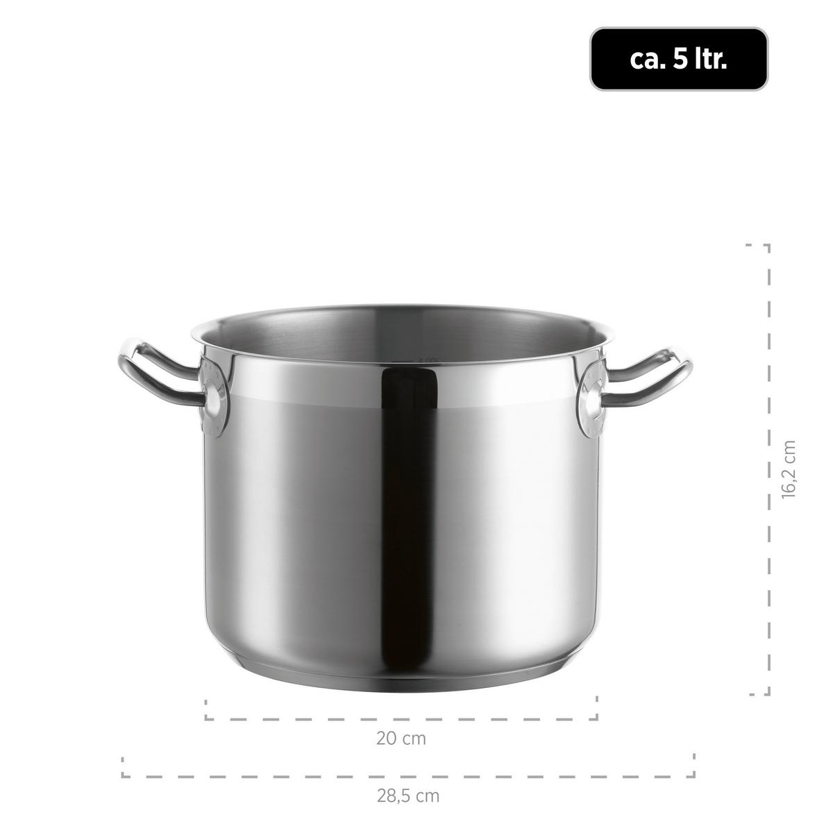 GEMÜSETOPF Professional 5 l  - Silberfarben, Basics, Metall (20/16,2/28,5cm) - Mäser