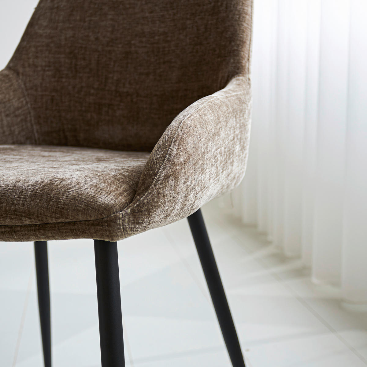 SADA STOLIČIEK 2 kus - hnedá/čierna, Modern, kov/textil (52/86/44cm) - MID.YOU