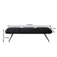 SITZBANK 200/49,5/50 cm Echtleder Schwarz  - Schwarz, Design, Leder/Metall (200/49,5/50cm) - Dieter Knoll