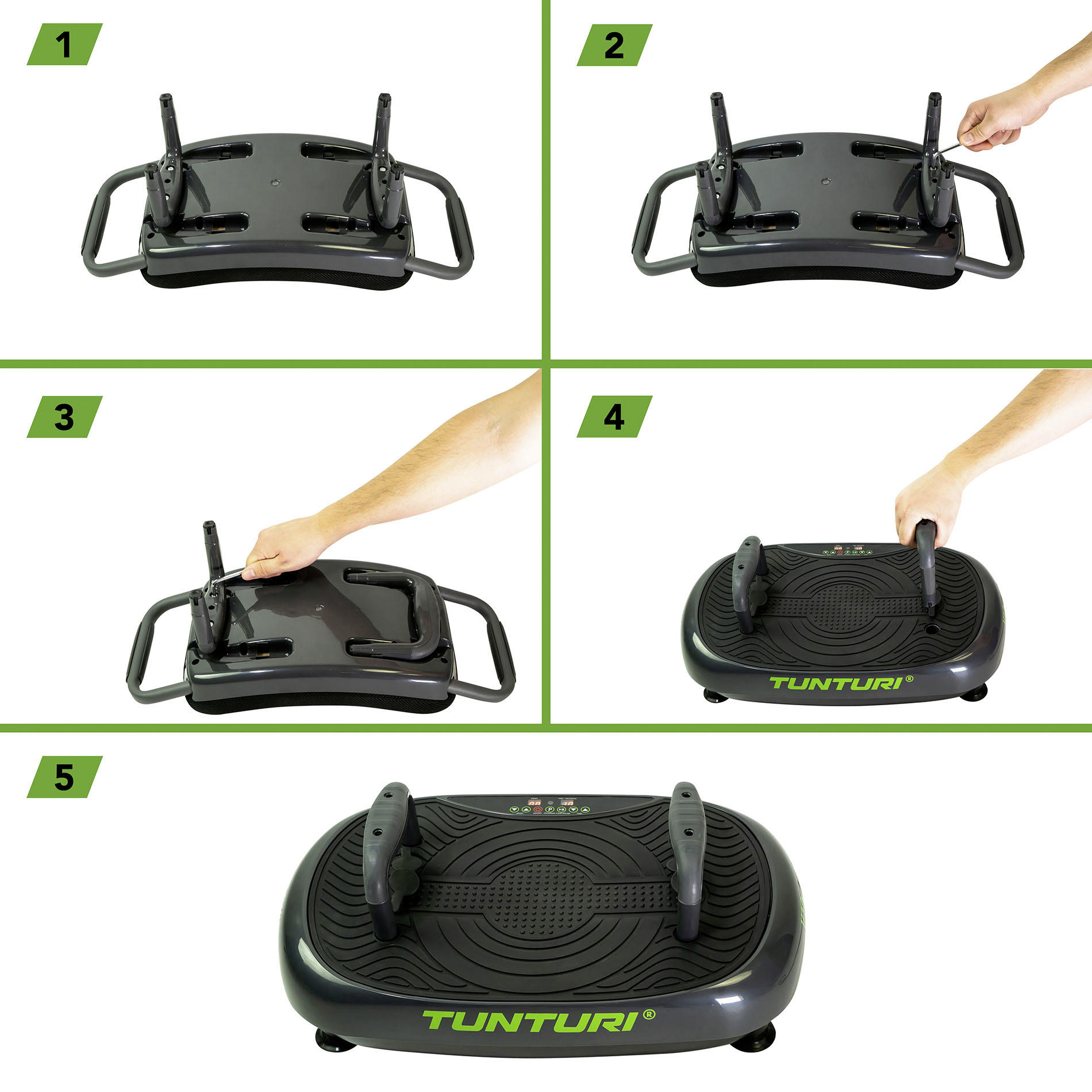 VIBRATIONSPLATTE FIT V20 - Schwarz/Grün, Basics, Kunststoff/Metall (71/39/34cm) - Tunturi