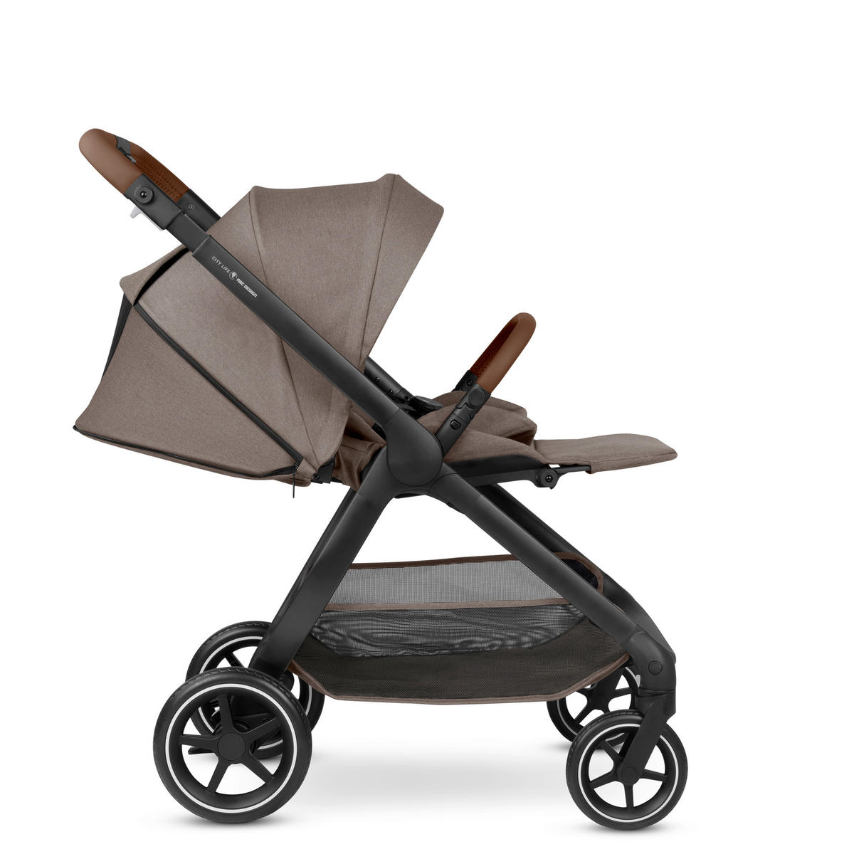 KINDERWAGENSET City Life 3in1 Set Calla  - Schwarz/Cappuccino, Basics, Textil/Metall (82/52/107.5cm) - ABC Design