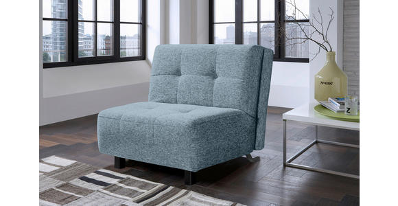 SCHLAFSESSEL  in Flachgewebe Hellblau  - Naturfarben/Hellblau, Design, Holz/Textil (85/92/102cm) - Novel