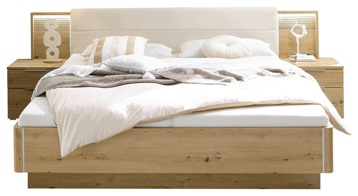 BETTANLAGE 180/200 cm  in Eiche Artisan, Beige  - Beige/Eiche Artisan, KONVENTIONELL, Holzwerkstoff/Textil (180/200cm) - Ti'me
