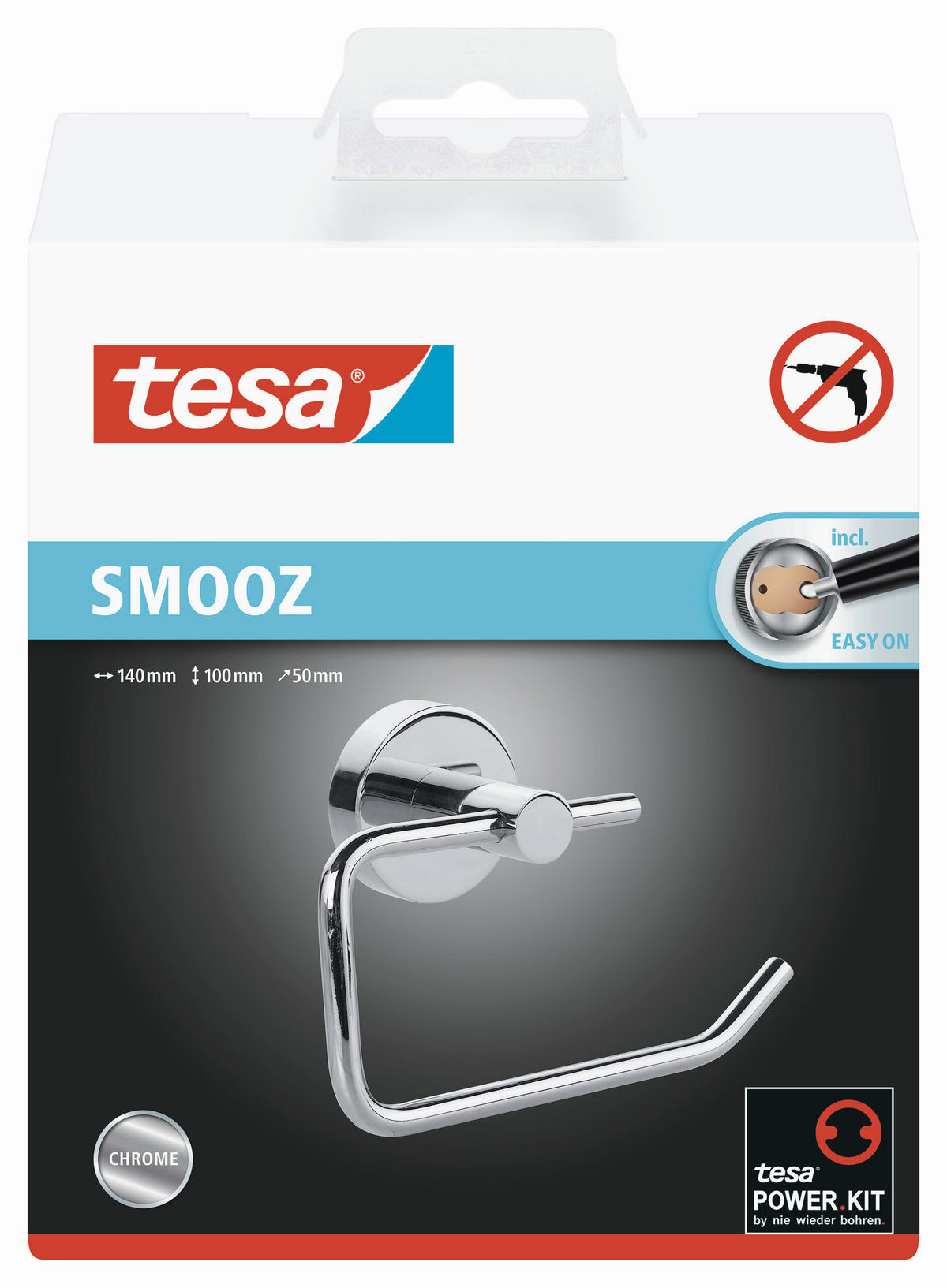 TOILETTENPAPIERHALTER - Chromfarben, Trend, Metall (14/10/5cm) - Tesa