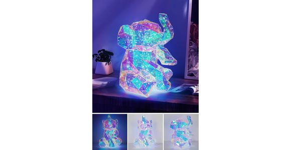 TISCHLEUCHTE - Transparent/Perlmutt, Trend, Kunststoff (33/31/40cm) - Novel