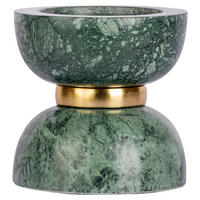 KERZENHALTER - Goldfarben/Grün, Trend, Stein/Metall (12.75/14/14cm) - Kayoom