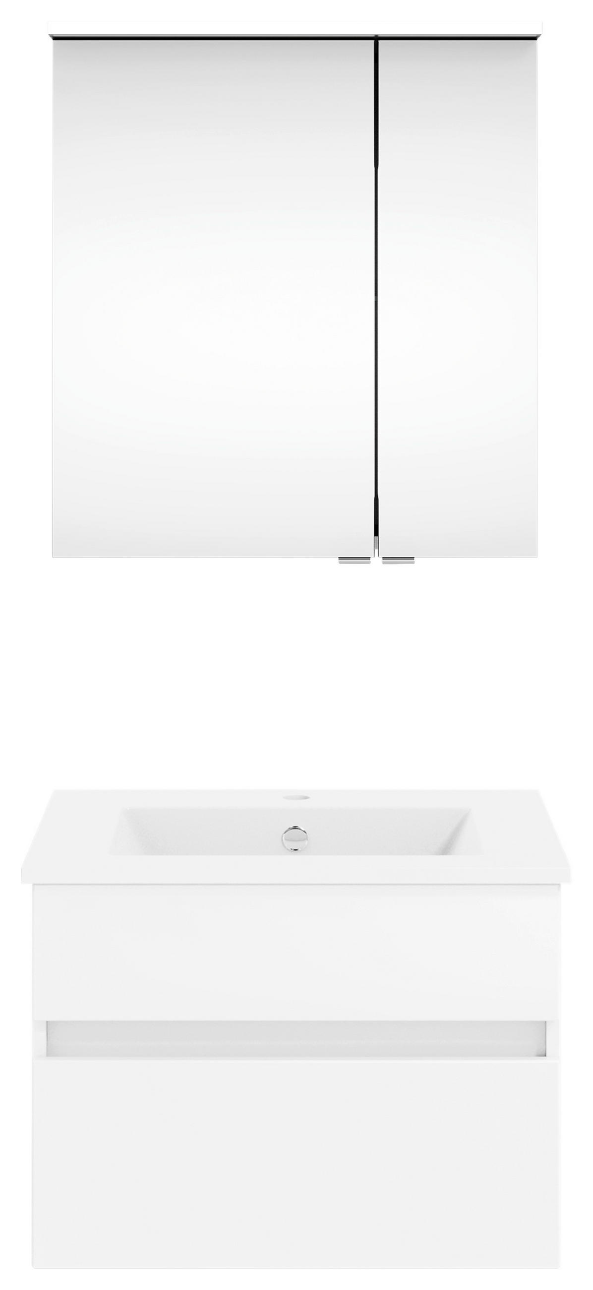 BADEZIMMER 62 cm  - Weiss Hochglanz/Weiss, Konventionell, Holzwerkstoff (62cm) - Puris