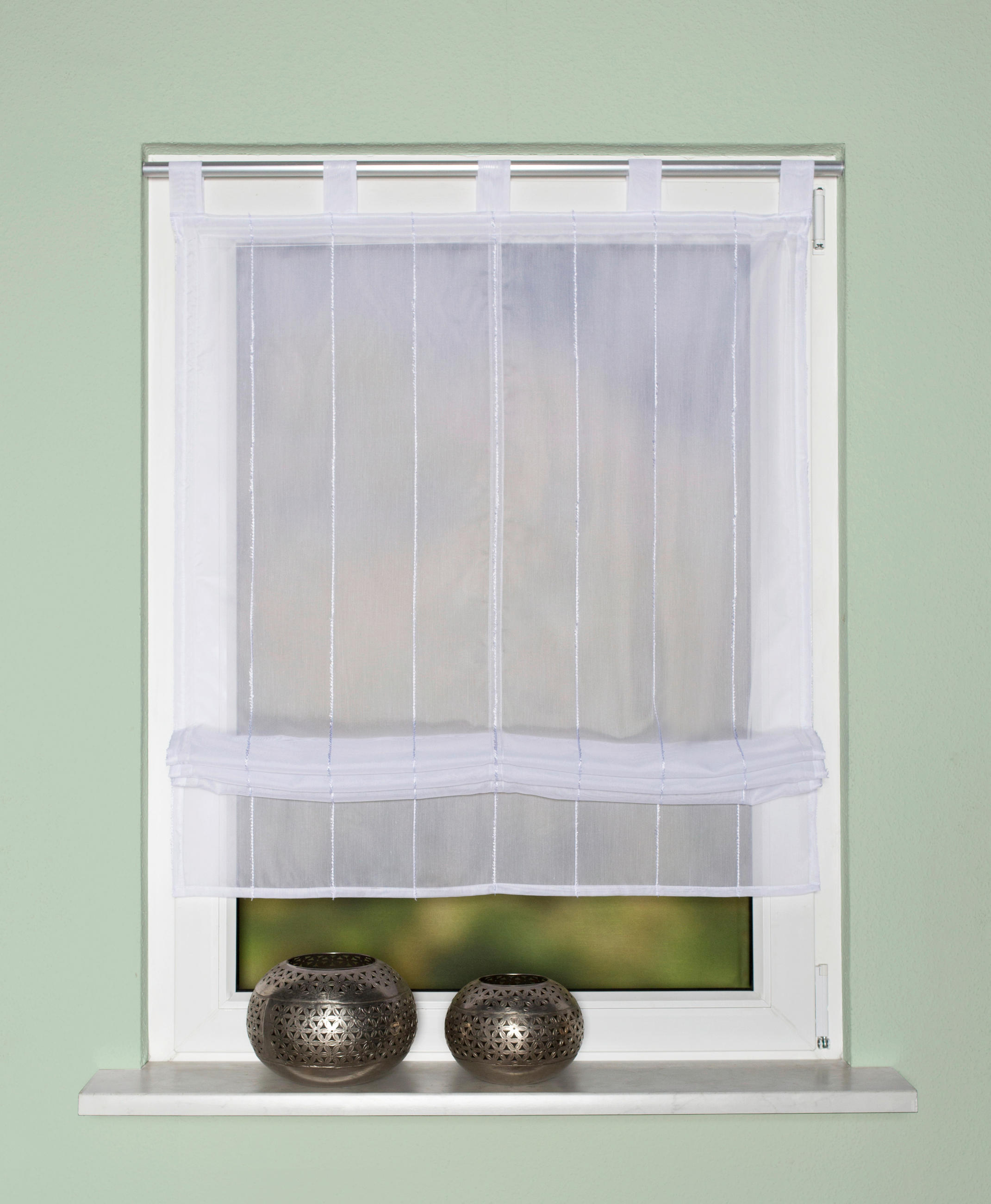 RAFFROLLO  halbtransparent   120/140 cm   - Weiß, Basics, Textil (120/140cm)