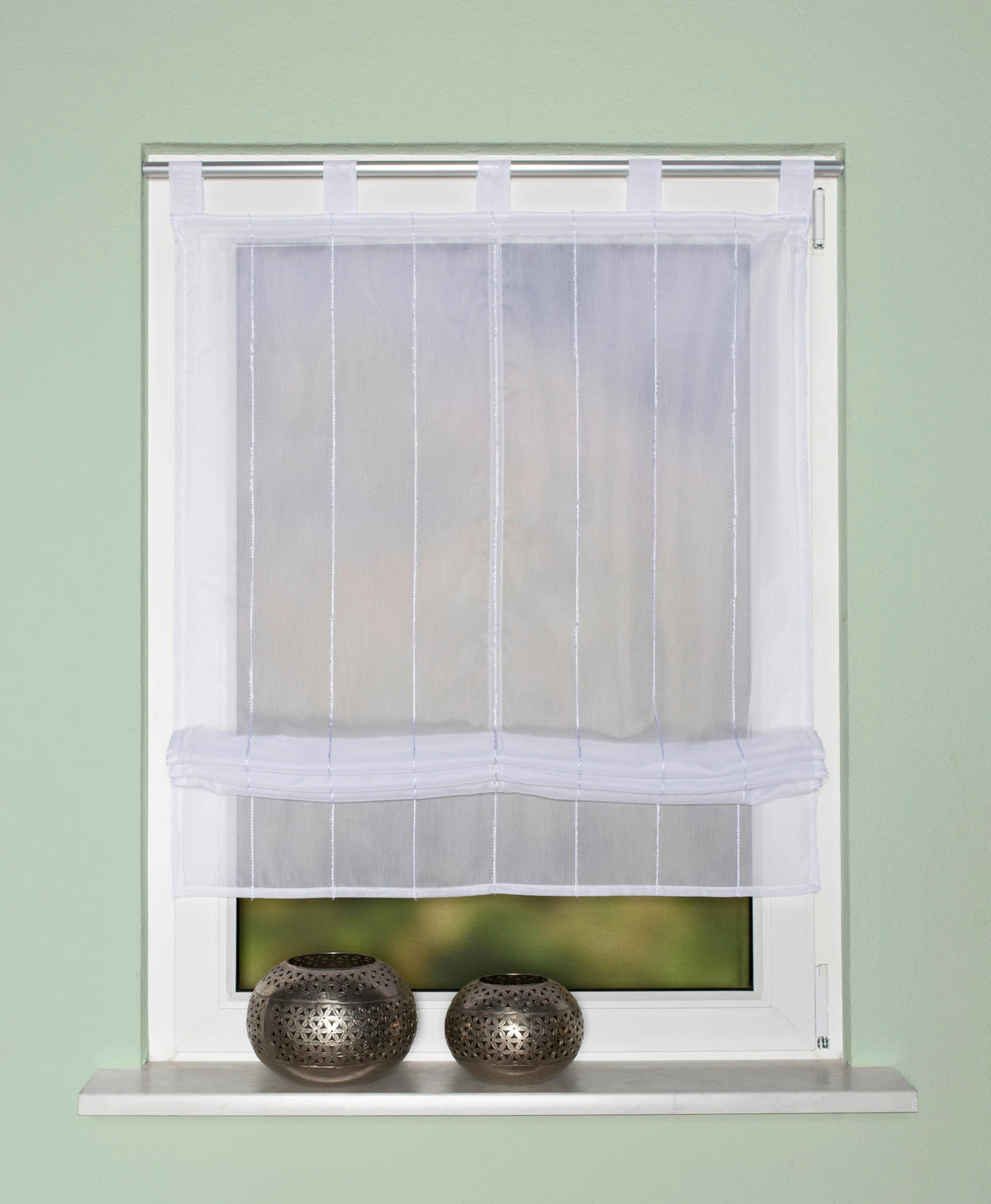 RAFFROLLO  halbtransparent   80/140 cm   - Weiß, Basics, Textil (80/140cm)