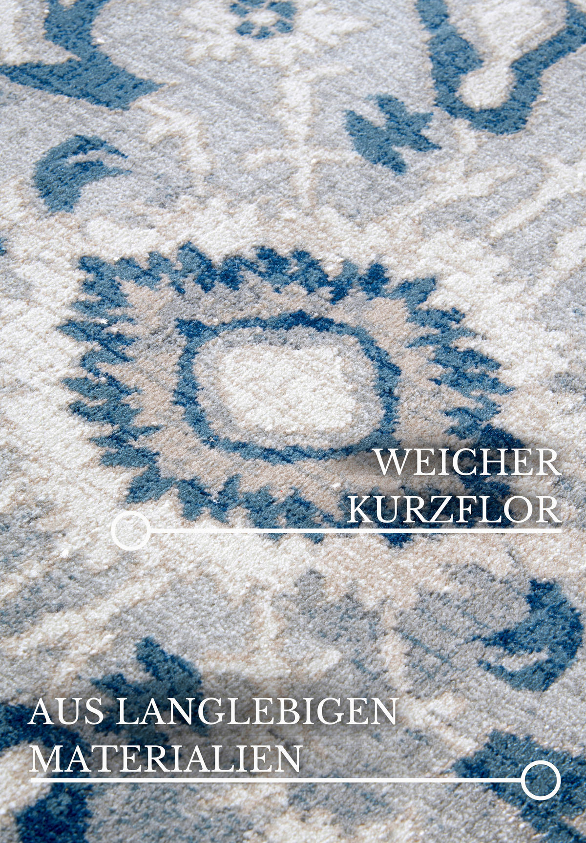 FLACHWEBETEPPICH 200/280 cm Kollektion 1869 Blau, Creme  - Blau/Creme, Design, Kunststoff/Textil (200/280cm) - Villeroy & Boch