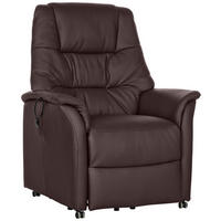 FERNSEHSESSEL Echtleder Dunkelbraun  - Dunkelbraun, KONVENTIONELL, Leder (88/114/88cm) - Welnova