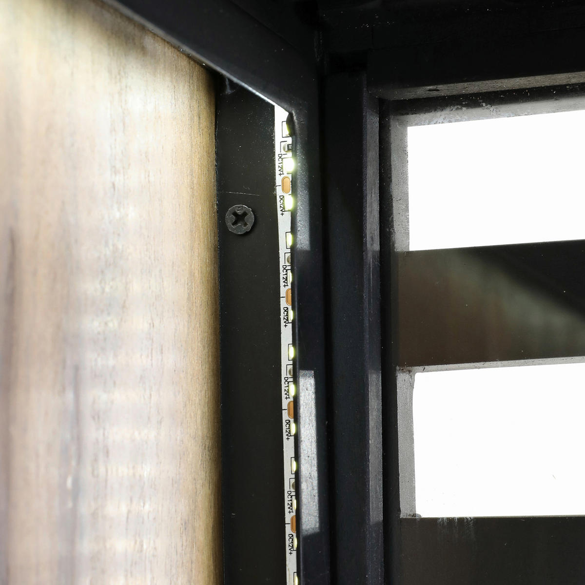 HIGHBOARD  in 120/180/43 cm  - Schwarz/Akaziefarben, LIFESTYLE, Glas/Holz (120/180/43cm) - Landscape