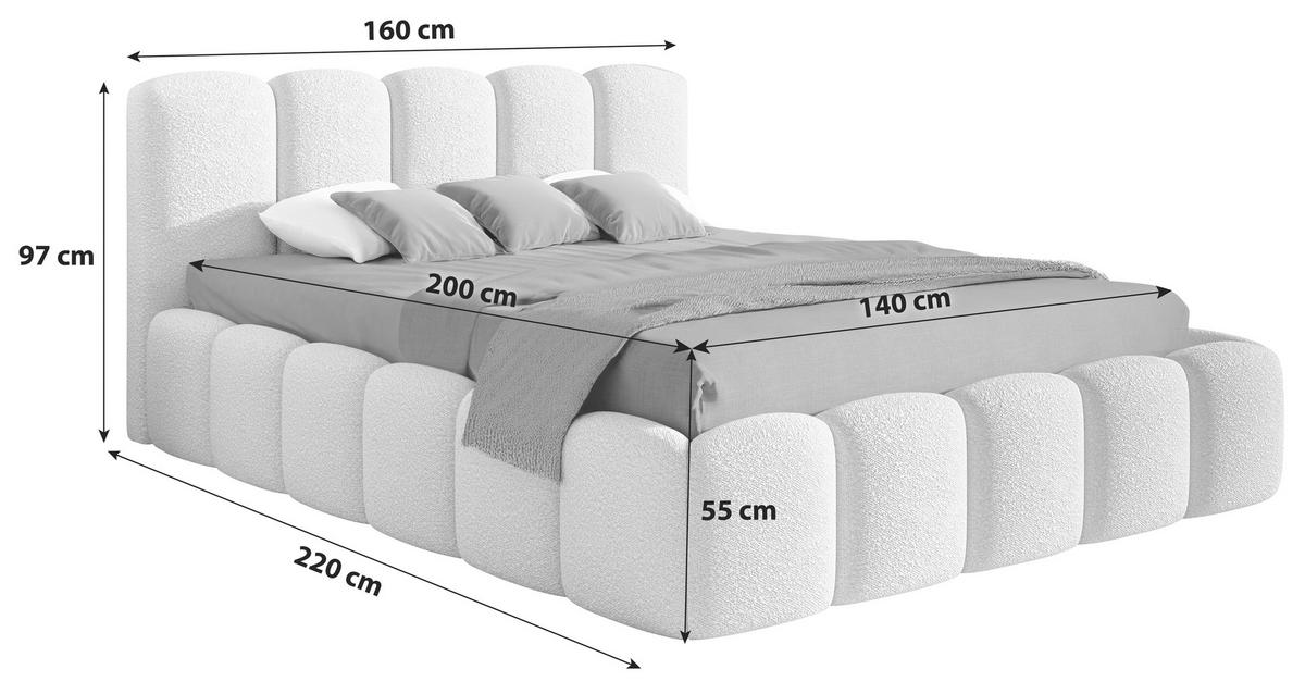 POLSTERBETT Lattenrost, Bettkasten Dunkelgrau 140/200 cm  - Dunkelgrau, MODERN, Holz/Textil (140/200cm) - Livetastic