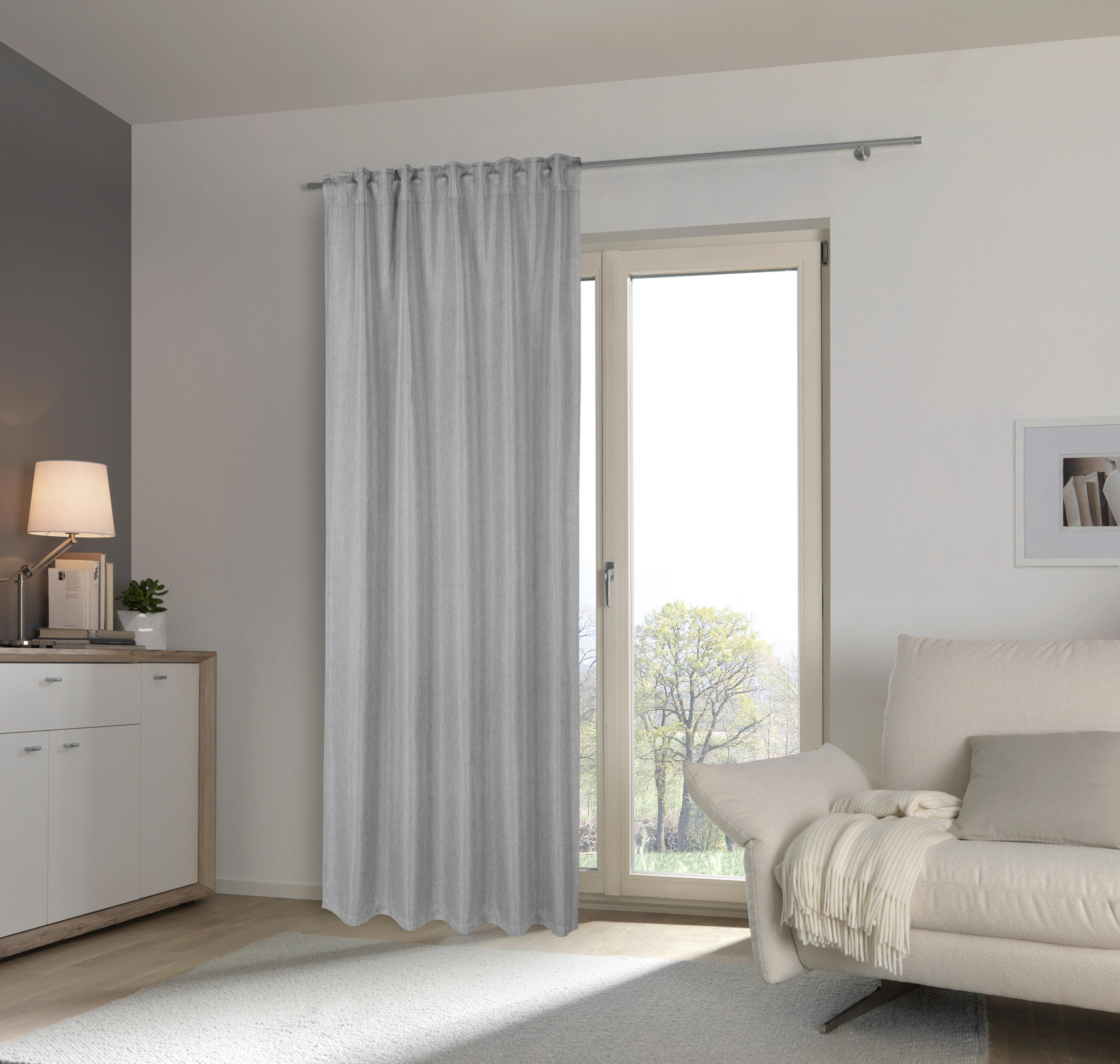 WÄRMESCHUTZVORHANG MILTON Verdunkelung 140/245 cm   - Taupe, Basics, Textil (140/245cm) - Esposa