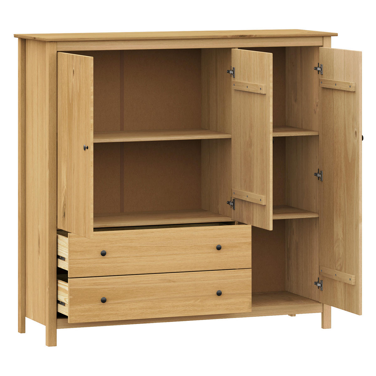KOMMODE , 142/137/45 cm, 2 Schublade(n)  - Messingfarben/Naturfarben, Basics, Holz/Metall (142/137/45cm) - Livetastic