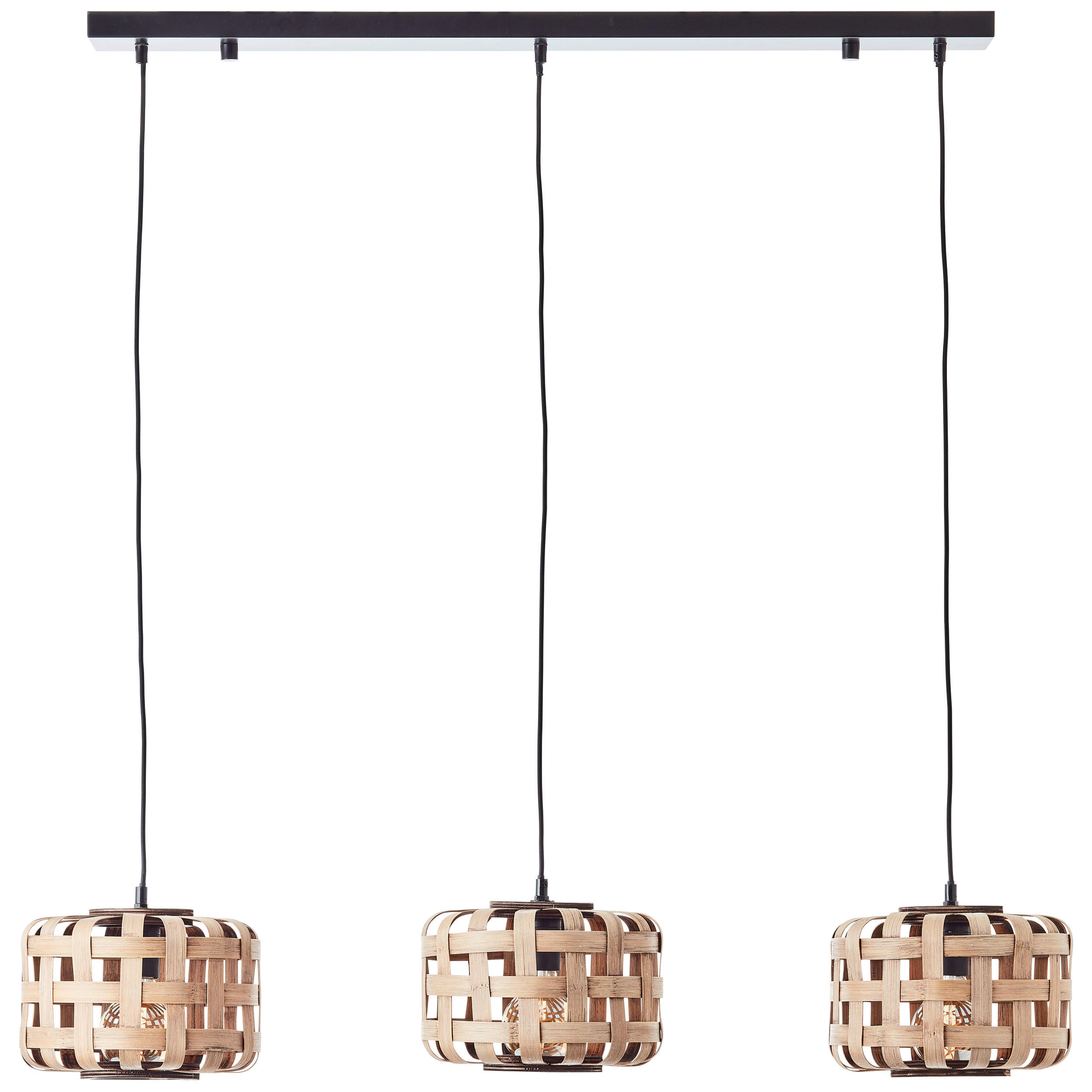 HÄNGELEUCHTE Woodline 104/24,5/146 cm   - Schwarz/Naturfarben, Natur, Holz/Metall (104/24,5/146cm)
