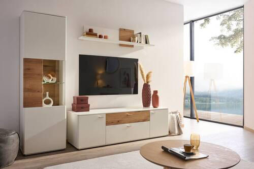 WANDBOARD 143/20/25 cm - Eichefarben/Weiß, Design, Holzwerkstoff (143/20/25cm) - Stylife
