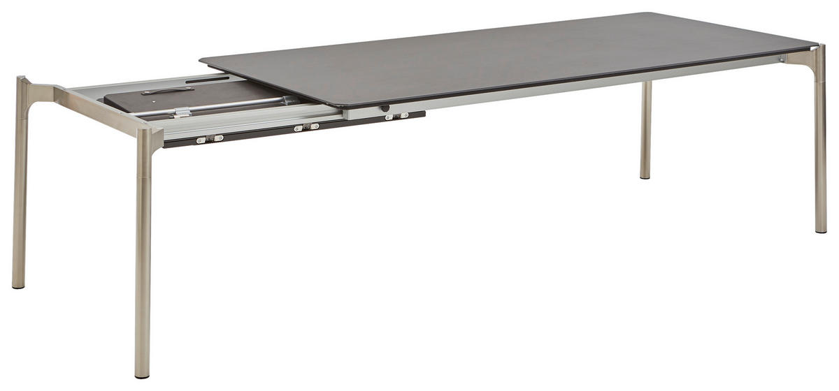 ESSTISCH in Metall, Keramik 190/100/75 cm  - Edelstahlfarben/Anthrazit, Design, Keramik/Metall (190/100/75cm) - Venjakob