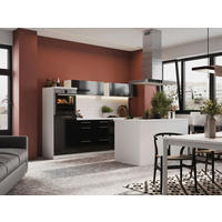 KÜCHENBLOCK 280/160 cm   Schwarz, Weiss  - Weiss/Schwarz, Modern, Holzwerkstoff/Metall (280/160cm) - Respekta