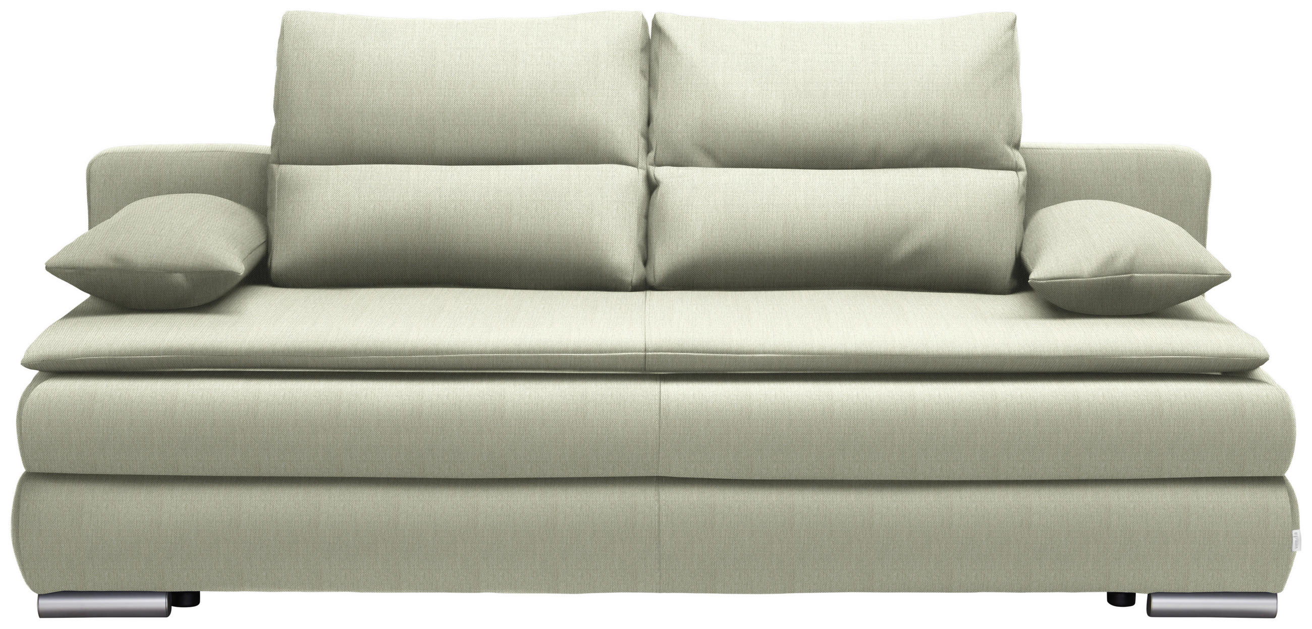 KANAPÉÁGY ezüstszínű, világoszöld  - világoszöld/ezüstszínű, Konventionell, műanyag/textil (207/94/90cm) - Venda