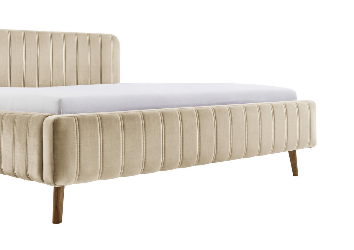 POLSTERBETT 180/200 cm,  in Beige,  - Eichefarben/Beige, MODERN, Holz/Textil (180/200cm) - Xora