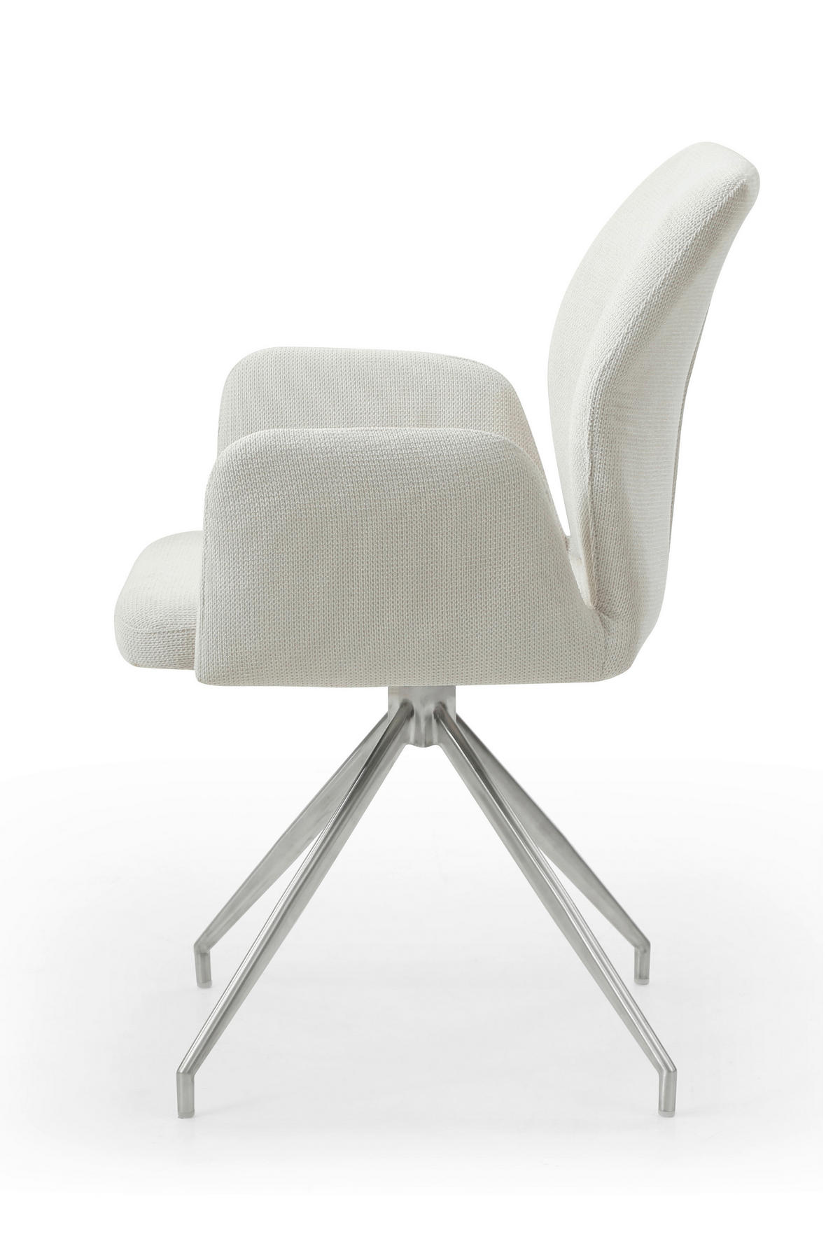 OTOČNÁ STOLIČKA, štruktúra, krémová - krémová/strieborná, Modern, kov/textil (60/89/62cm) - Livetastic