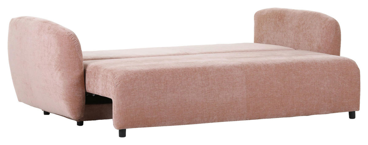 SCHLAFSOFA in Flachgewebe Altrosa  - Schwarz/Altrosa, Konventionell, Kunststoff/Textil (250/74/108cm) - Carryhome