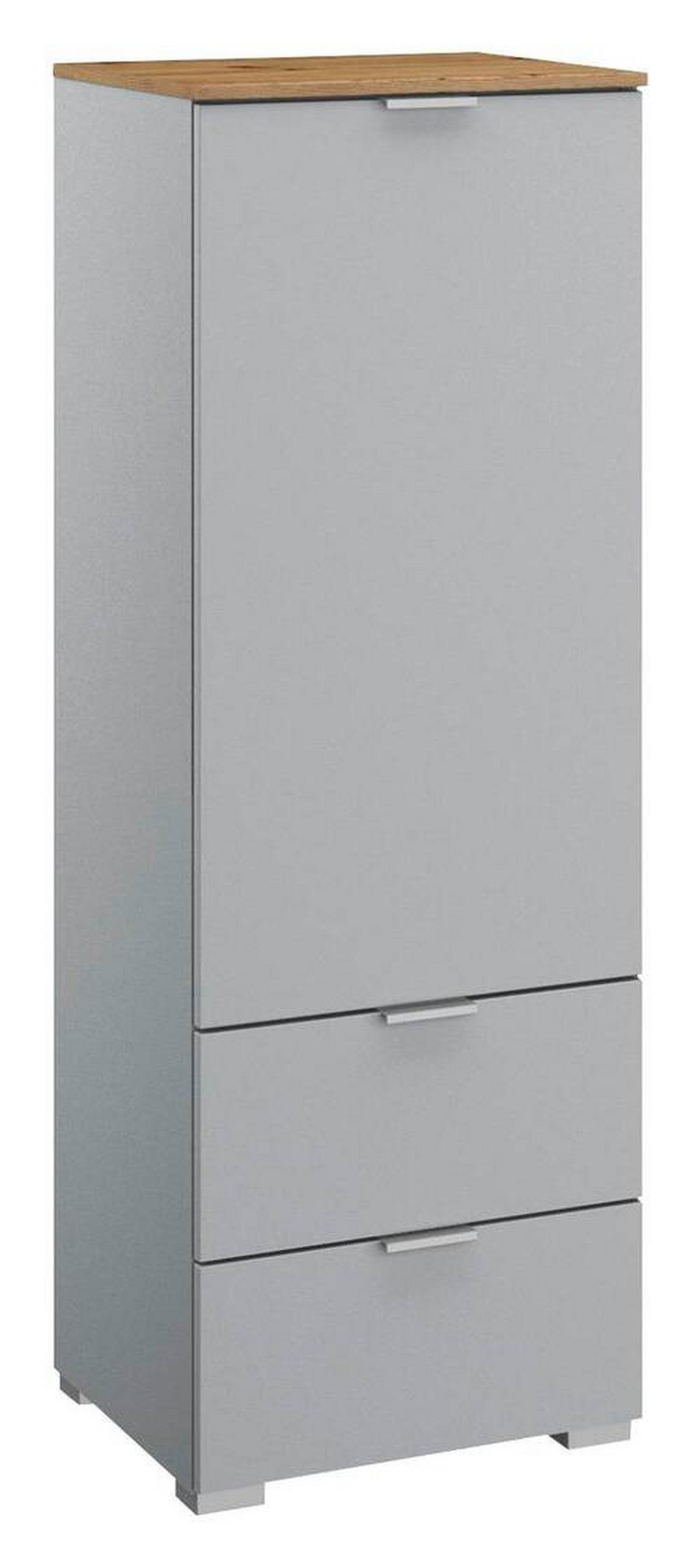 KOMMODE 40/119/42 cm  in Grau, Eichefarben  - Eichefarben/Alufarben, Trend, Holzwerkstoff/Kunststoff (40/119/42cm) - Stylife