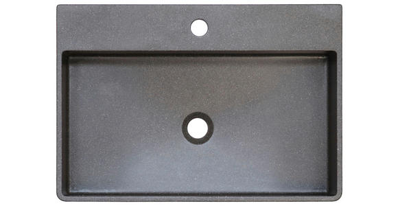 WASCHBECKEN 62/13/42 cm  - Schwarz, Basics, Stein (62/13/42cm) - Linea Natura