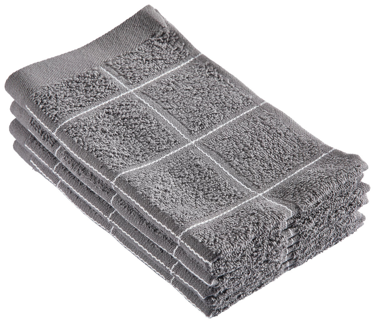 GÄSTETUCHSET 30/50 cm CHECK Anthrazit 2-teilig  - Anthrazit, Textil (30/50cm) - Esposa